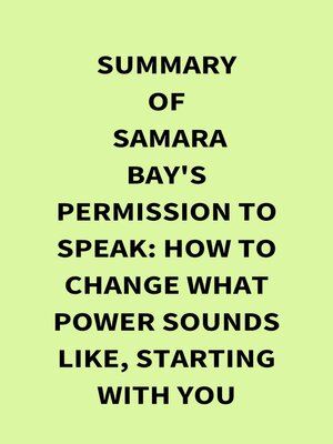 cover image of Summary of Samara Bay's Permission to Speak